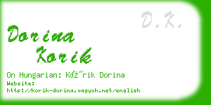 dorina korik business card